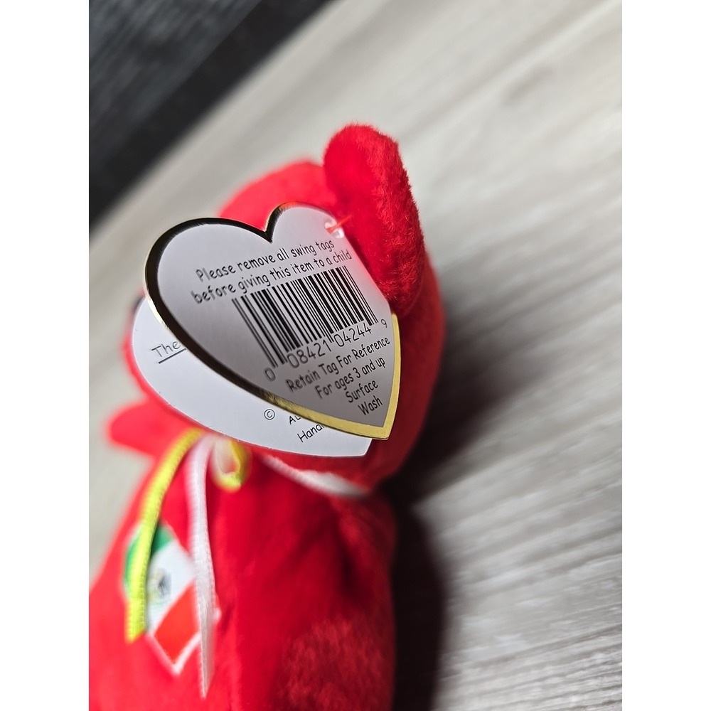 Ty Beanie Baby Osito Bear Red Mexico Flag Plush 4299 Vintage 1999 Original - Picture 5 of 7